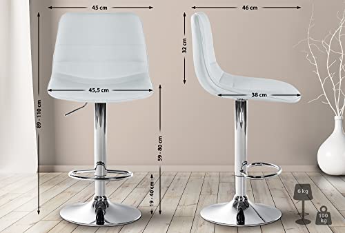 Unique Nature Barhocker 2er – 360° frei drehbar für maximale Beweglichkeit – inkl. komfortabler Fußablage – pflegeleichter Kunstlederbezug – modern & verchromt Unique Nature Barhocker 2er – 360° frei drehbar für maximale Beweglichkeit – inkl. komfortabler Fußablage – pflegeleichter Kunstlederbezug – modern & verchromt von Unique Nature