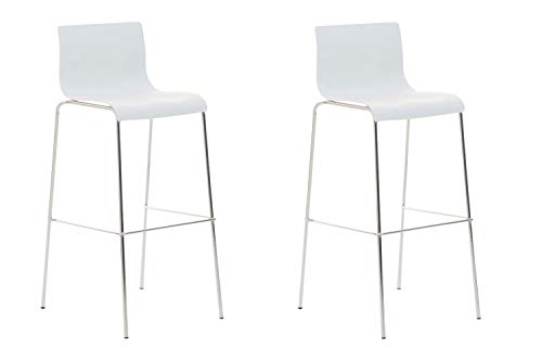 Unique Nature Barhocker 2er-Set – inkl. komfortabler Fußablage – modernes verchromtes Metallgestell – robust & strapazierfähig verarbeitet – perfekt für Bar, Theke von Unique Nature