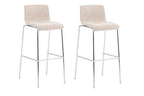 Unique Nature Barhocker 2er-Set – inkl. komfortabler Fußablage – modernes verchromtes Metallgestell – robust & strapazierfähig verarbeitet – perfekt für Bar, Theke von Unique Nature