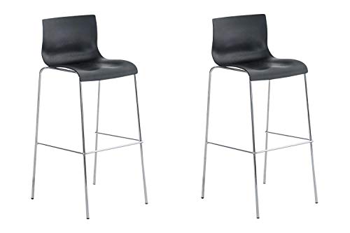 Unique Nature Barhocker 2er-Set – inkl. komfortabler Fußablage – modernes verchromtes Metallgestell – robust & strapazierfähig verarbeitet – perfekt für Bar, Theke von Unique Nature