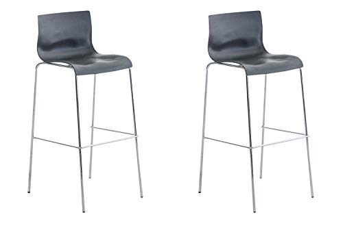 Unique Nature Barhocker 2er-Set – inkl. komfortabler Fußablage – modernes verchromtes Metallgestell – robust & strapazierfähig verarbeitet – perfekt für Bar, Theke von Unique Nature