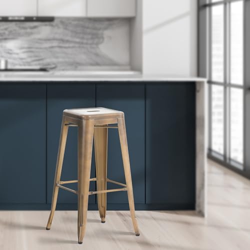 Unique Nature Barhocker 2er – inkl. komfortabler Fußablage – robust & strapazierfähig verarbeitet – perfekt für Bar, Theke & mehr von Unique Nature