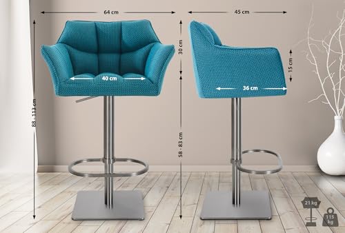 Unique Nature Barhocker 2er – stufenlos höhenverstellbar für Flexible Sitzhöhe – 360° frei drehbar für maximale Beweglichkeit – inkl. komfortabler Fußablage von Unique Nature