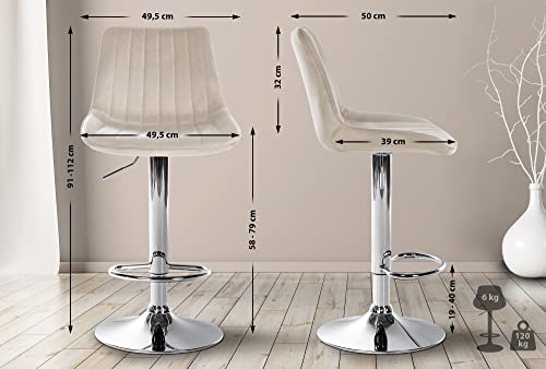 Unique Nature Barhocker 2er – stufenlos höhenverstellbar für Flexible Sitzhöhe – 360° frei drehbar für maximale Beweglichkeit – modernes verchromtes Metallgestell Unique Nature Barhocker 2er – stufenlos höhenverstellbar für Flexible Sitzhöhe – 360° frei drehbar für maximale Beweglichkeit – modernes verchromtes Metallgestell von Unique Nature