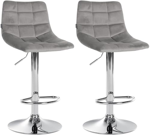 Unique Nature Barhocker 2er – stufenlos höhenverstellbar für Flexible Sitzhöhe – 360° frei drehbar für maximale Beweglichkeit – modernes verchromtes Metallgestell von Unique Nature
