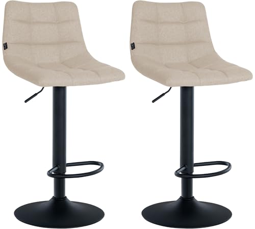 Unique Nature Barhocker 2er – stufenlos höhenverstellbar für Flexible Sitzhöhe – 360° frei drehbar für maximale Beweglichkeit – modernes verchromtes Metallgestell von Unique Nature