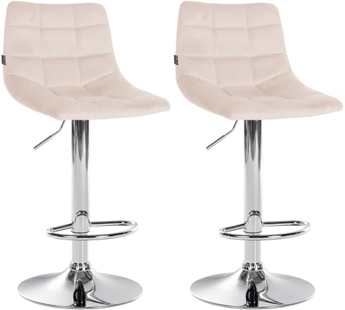 Unique Nature Barhocker 2er – stufenlos höhenverstellbar für Flexible Sitzhöhe – 360° frei drehbar für maximale Beweglichkeit – modernes verchromtes Metallgestell von Unique Nature
