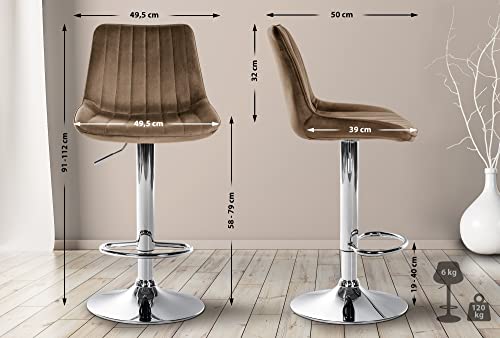 Unique Nature Barhocker 2er – stufenlos höhenverstellbar für Flexible Sitzhöhe – 360° frei drehbar für maximale Beweglichkeit – modernes verchromtes Metallgestell Unique Nature Barhocker 2er – stufenlos höhenverstellbar für Flexible Sitzhöhe – 360° frei drehbar für maximale Beweglichkeit – modernes verchromtes Metallgestell von Unique Nature