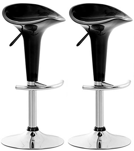 Unique Nature Barhocker 2er – stufenlos höhenverstellbar für Flexible Sitzhöhe – 360° frei drehbar für maximale Beweglichkeit – modernes verchromtes Metallgestell von Unique Nature