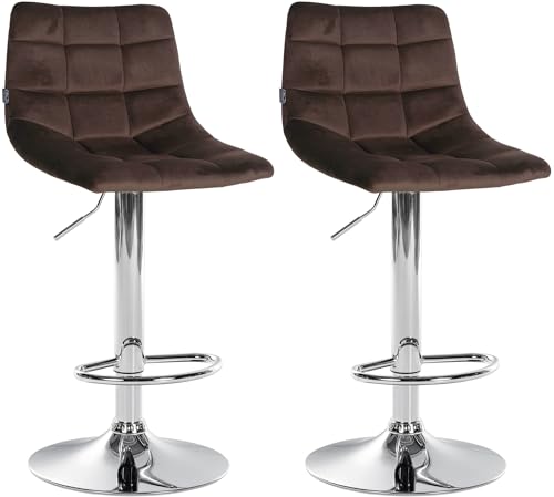Unique Nature Barhocker 2er – stufenlos höhenverstellbar für Flexible Sitzhöhe – 360° frei drehbar für maximale Beweglichkeit – modernes verchromtes Metallgestell von Unique Nature