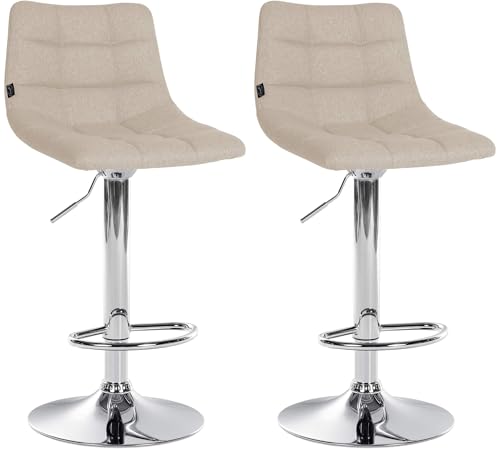 Unique Nature Barhocker 2er – stufenlos höhenverstellbar für Flexible Sitzhöhe – 360° frei drehbar für maximale Beweglichkeit – modernes verchromtes Metallgestell von Unique Nature