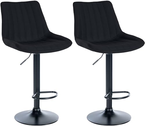 Unique Nature Barhocker 2er – stufenlos höhenverstellbar für Flexible Sitzhöhe – 360° frei drehbar für maximale Beweglichkeit – modernes verchromtes Metallgestell von Unique Nature