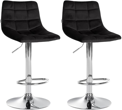 Unique Nature Barhocker 2er – stufenlos höhenverstellbar für Flexible Sitzhöhe – 360° frei drehbar für maximale Beweglichkeit – modernes verchromtes Metallgestell Unique Nature Barhocker 2er – stufenlos höhenverstellbar für Flexible Sitzhöhe – 360° frei drehbar für maximale Beweglichkeit – modernes verchromtes Metallgestell von Unique Nature