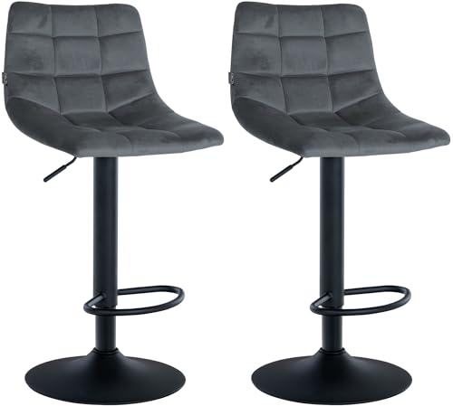 Unique Nature Barhocker 2er – stufenlos höhenverstellbar für Flexible Sitzhöhe – 360° frei drehbar für maximale Beweglichkeit – modernes verchromtes Metallgestell von Unique Nature