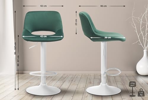 Unique Nature Barhocker 2er – stufenlos höhenverstellbar für Flexible Sitzhöhe – 360° frei drehbar für maximale Beweglichkeit – perfekt für Küche, Theke & mehr von Unique Nature
