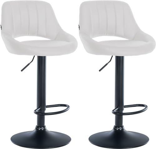 Unique Nature Barhocker 2er – stufenlos höhenverstellbar für Flexible Sitzhöhe – 360° frei drehbar für maximale Beweglichkeit – pflegeleichter Kunstlederbezug von Unique Nature