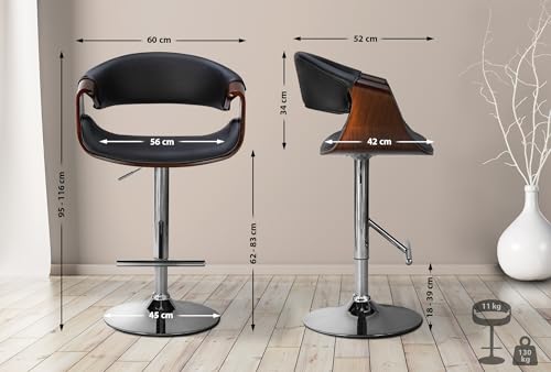 Unique Nature Barhocker 2er – stufenlos höhenverstellbar für Flexible Sitzhöhe – 360° frei drehbar für maximale Beweglichkeit – pflegeleichter Kunstlederbezug Unique Nature Barhocker 2er – stufenlos höhenverstellbar für Flexible Sitzhöhe – 360° frei drehbar für maximale Beweglichkeit – pflegeleichter Kunstlederbezug von Unique Nature
