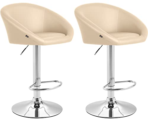Unique Nature Barhocker 2er – stufenlos höhenverstellbar für Flexible Sitzhöhe – 360° frei drehbar für maximale Beweglichkeit – pflegeleichter Kunstlederbezug von Unique Nature