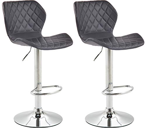 Unique Nature Barhocker 2er – stufenlos höhenverstellbar für Flexible Sitzhöhe – 360° frei drehbar für maximale Beweglichkeit – pflegeleichter Kunstlederbezug von Unique Nature