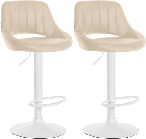 Unique Nature Barhocker 2er – stufenlos höhenverstellbar für Flexible Sitzhöhe – 360° frei drehbar für maximale Beweglichkeit – pflegeleichter Kunstlederbezug von Unique Nature