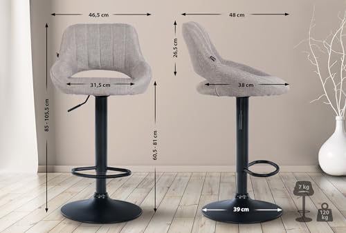 Unique Nature Barhocker 2er – stufenlos höhenverstellbar für Flexible Sitzhöhe – 360° frei drehbar für maximale Beweglichkeit – robust & strapazierfähig von Unique Nature