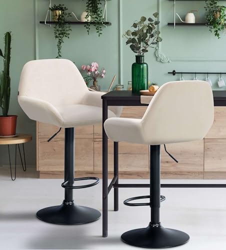 Unique Nature Barhocker 2er – stufenlos höhenverstellbar für Flexible Sitzhöhe – 360° frei drehbar für maximale Beweglichkeit – robust & strapazierfähig von Unique Nature