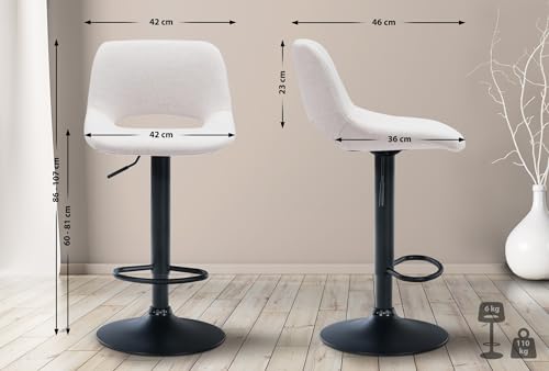 Unique Nature Barhocker 2er – stufenlos höhenverstellbar für Flexible Sitzhöhe – 360° frei drehbar für maximale Beweglichkeit – robust & strapazierfähig von Unique Nature