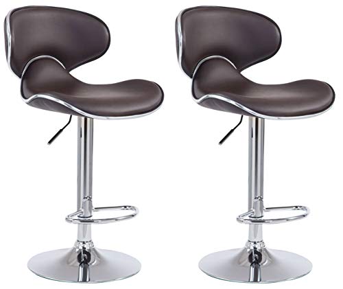 Unique Nature Barhocker 2er – stufenlos höhenverstellbar für Flexible Sitzhöhe – pflegeleichter Kunstlederbezug – modernes verchromtes Metallgestell – robust Unique Nature Barhocker 2er – stufenlos höhenverstellbar für Flexible Sitzhöhe – pflegeleichter Kunstlederbezug – modernes verchromtes Metallgestell – robust von Unique Nature