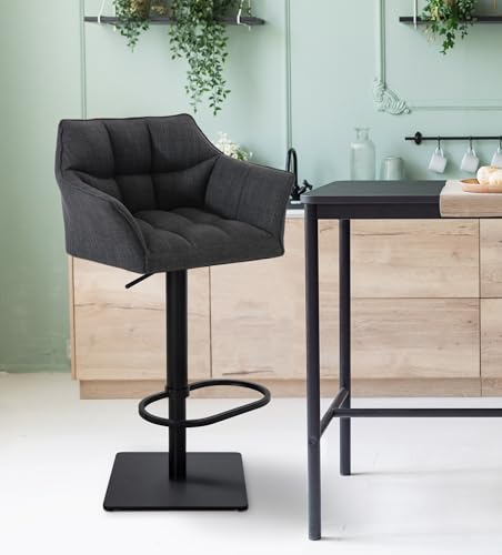 Unique Nature Barhocker Damaso – stufenlos höhenverstellbar für Flexible Sitzhöhe – 360° frei drehbar für maximale Beweglichkeit – inkl. komfortabler Fußablage von Unique Nature