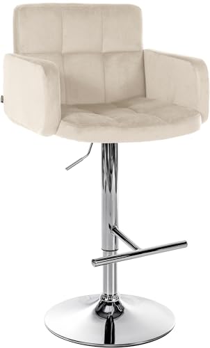 Unique Nature Barhocker Los – 360° frei drehbar für maximale Beweglichkeit – inkl. komfortabler Fußablage – modernes verchromtes Metallgestell – perfekt für Bar von Unique Nature