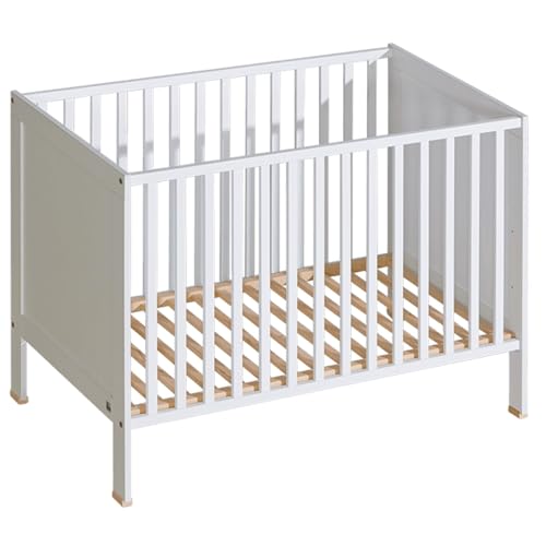 Unique Nature Basic Babybett weiß 120x60 cm – stabiles Kinderbett aus Massivholz & MDF, höhenverstellbar mit herausnehmbaren Sprossen, sichere Qualität nach EN-Normen, Außenmaß 123x65x87 cm Unique Nature Basic Babybett weiß 120x60 cm – stabiles Kinderbett aus Massivholz & MDF, höhenverstellbar mit herausnehmbaren Sprossen, sichere Qualität nach EN-Normen, Außenmaß 123x65x87 cm von Unique Nature