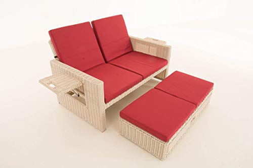 Unique Nature Gartensofa mit Liegefunktion – mit Hocker, klappbaren Ablagen & Verstellbarer Rückenlehne – 2-Sitzer 144x88x88.5 – Polyrattan Aluminium – wetterfest & komfortabel Unique Nature Gartensofa mit Liegefunktion – mit Hocker, klappbaren Ablagen & Verstellbarer Rückenlehne – 2-Sitzer 144x88x88.5 – Polyrattan Aluminium – wetterfest & komfortabel von Unique Nature