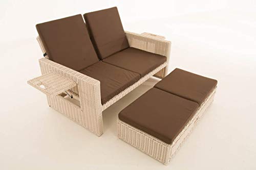 Unique Nature Gartensofa mit Liegefunktion – mit Hocker, klappbaren Ablagen & Verstellbarer Rückenlehne – 2-Sitzer 144x88x88.5 – Polyrattan Aluminium – wetterfest & komfortabel Unique Nature Gartensofa mit Liegefunktion – mit Hocker, klappbaren Ablagen & Verstellbarer Rückenlehne – 2-Sitzer 144x88x88.5 – Polyrattan Aluminium – wetterfest & komfortabel von Unique Nature