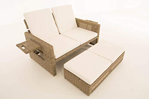 Unique Nature Gartensofa mit Liegefunktion – mit Hocker, klappbaren Ablagen & Verstellbarer Rückenlehne – 2-Sitzer 144x88x88.5 – Polyrattan Aluminium – wetterfest & komfortabel Unique Nature Gartensofa mit Liegefunktion – mit Hocker, klappbaren Ablagen & Verstellbarer Rückenlehne – 2-Sitzer 144x88x88.5 – Polyrattan Aluminium – wetterfest & komfortabel von Unique Nature
