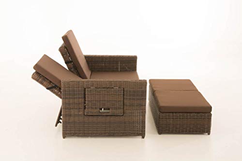 Unique Nature Gartensofa mit Liegefunktion – mit Hocker, klappbaren Ablagen & Verstellbarer Rückenlehne – 2-Sitzer 144x88x89 – Polyrattan Aluminium – wetterfest & komfortabel Unique Nature Gartensofa mit Liegefunktion – mit Hocker, klappbaren Ablagen & Verstellbarer Rückenlehne – 2-Sitzer 144x88x89 – Polyrattan Aluminium – wetterfest & komfortabel von Unique Nature