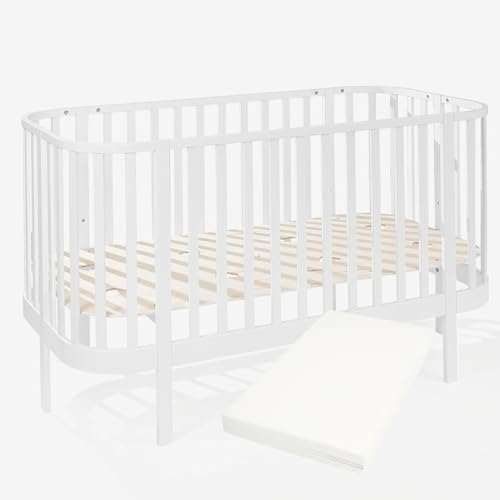 Unique Nature Grand Babybett 140x70 cm Weiß mit Matratze, 3in1 Kinderbett mit Sofa-Option & 6-Bein-Design – höhenverstellbar, aus Buchenholz & Birkensperrholz, EN-Zertifiziert, schadstofffrei Unique Nature Grand Babybett 140x70 cm Weiß mit Matratze, 3in1 Kinderbett mit Sofa-Option & 6-Bein-Design – höhenverstellbar, aus Buchenholz & Birkensperrholz, EN-Zertifiziert, schadstofffrei von Unique Nature
