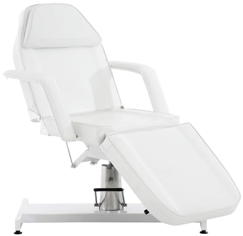 Unique Nature Hydraulische Kosmetikliege mit Gesichtsöffnung – drehbar und höhenverstellbar – extra breite Liegefläche – Kunstleder und Metallgestell – für Kosmetik, Spa, Massage von Unique Nature