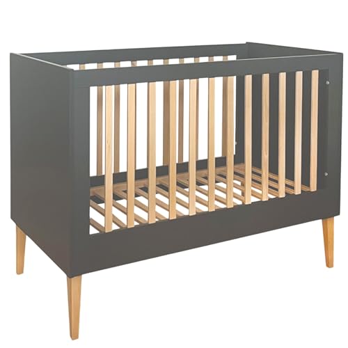 Unique Nature ILA Babybett 120x60 cm schwarz – höhenverstellbares Kinderbett aus massivem Buchenholz & MDF, modernes Design, stabil & nachhaltig Unique Nature ILA Babybett 120x60 cm schwarz – höhenverstellbares Kinderbett aus massivem Buchenholz & MDF, modernes Design, stabil & nachhaltig von Unique Nature