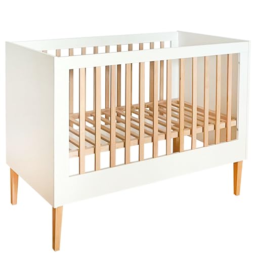Unique Nature ILA Babybett 120x60 cm weiß – höhenverstellbares Kinderbett aus massivem Buchenholz & MDF, modernes Design, nachhaltig & stabil Unique Nature ILA Babybett 120x60 cm weiß – höhenverstellbares Kinderbett aus massivem Buchenholz & MDF, modernes Design, nachhaltig & stabil von Unique Nature