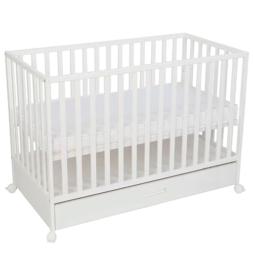 Unique Nature Little Heart Babybett weiß 120x60 cm mit Schublade – höhenverstellbarer Lattenrost, 3 Schlupfsprossen, umbaubar zum Kinderbett, Außenmaß 123x65x87 cm Unique Nature Little Heart Babybett weiß 120x60 cm mit Schublade – höhenverstellbarer Lattenrost, 3 Schlupfsprossen, umbaubar zum Kinderbett, Außenmaß 123x65x87 cm von Unique Nature