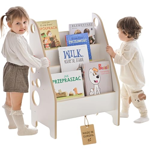Unique Nature Montessori Bücherregal Kinder weiß 60x40x85 cm – MDF laminiert mit 4 Fächern, abgerundete Kanten, 18 mm Stärke, pflegeleichtes Kinderzimmer-Regal mit Sockelausschnitt Unique Nature Montessori Bücherregal Kinder weiß 60x40x85 cm – MDF laminiert mit 4 Fächern, abgerundete Kanten, 18 mm Stärke, pflegeleichtes Kinderzimmer-Regal mit Sockelausschnitt von Unique Nature