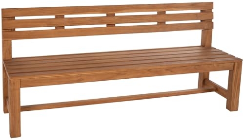 Unique Nature Teak-Gartenbank mit Rückenlehne – 6 Varianten – wetterfest – 240 cm Breite – Massivholz – Sitzbank Outdoor für Garten Terrasse Balkon von Unique Nature