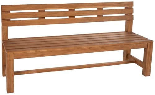Unique Nature Teak-Gartenbank mit Rückenlehne – in 6 Größen – wetterfest – ergonomisch – 120 bis 240 cm Breite – Massivholz – Sitzbank Outdoor für Garten Terrasse Balkon von Unique Nature