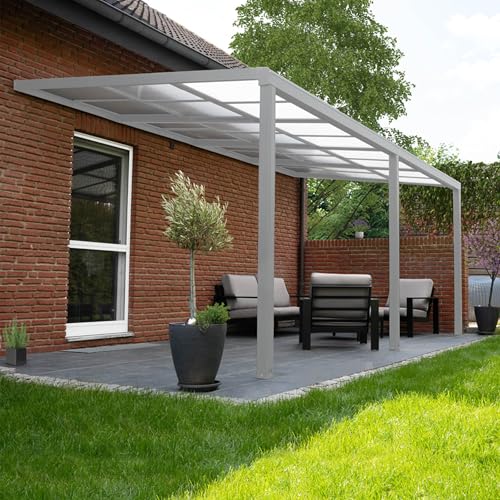 Unique Nature Terrassenüberdachung mit Schiebedach – 390x295 cm – Aluminiumrahmen Weiß mit Hohlkammerplatten aus Polycarbonat – wetterfest & UV-beständig – Gartendach für Terrasse Balkon Unique Nature Terrassenüberdachung mit Schiebedach – 390x295 cm – Aluminiumrahmen Weiß mit Hohlkammerplatten aus Polycarbonat – wetterfest & UV-beständig – Gartendach für Terrasse Balkon von Unique Nature