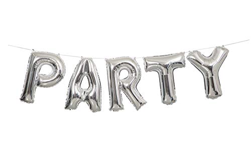 Buchstabenluftballon-Banner-Set - "Party" - Silber von Unique