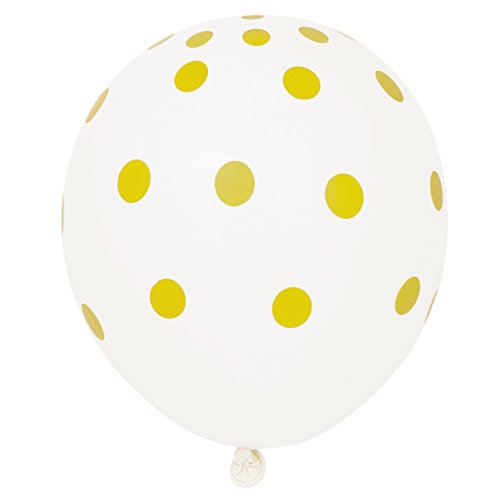 Gepunktete Latex-Luftballons - 30 cm - Gold - 6er-Pack von Unique