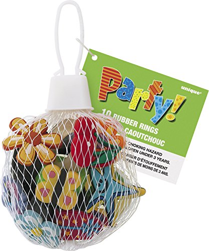 Partygeschenke - Partyringe aus Gummi - 10er-Tüte von Unique