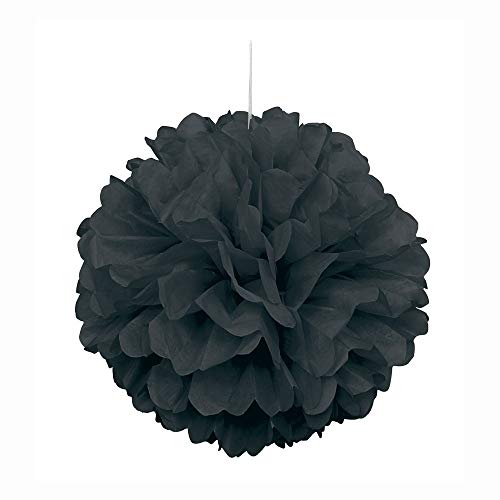 Seidenpapier-Bommel - 40 cm - Schwarz von Unique Party