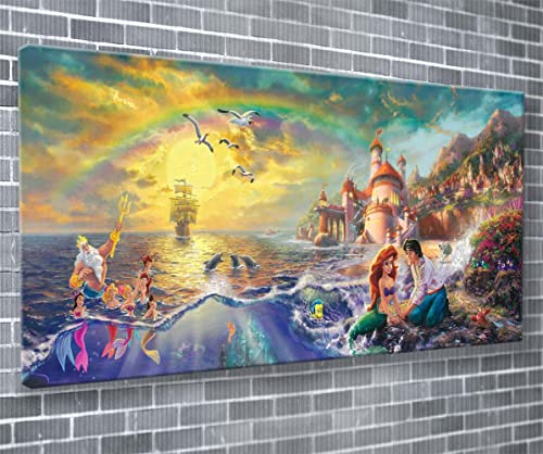 Leinwandbild, Motiv: Prinzessin Die kleine Meerjungfrau Arielle im Königreich, 140 x 61 cm von Unique Print