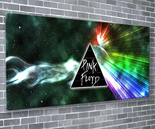 Pink Floyd Rock Band Album Cover Wanddekoration Leinwanddruck gerahmt, fertig zum Aufhängen, 139 x 61 cm von Unique Print